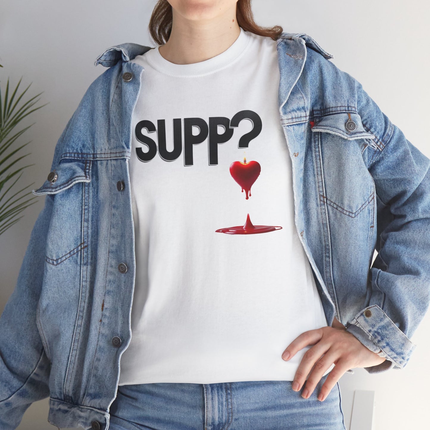 'Supp? Melting Heart' Unisex Heavy Cotton Tee