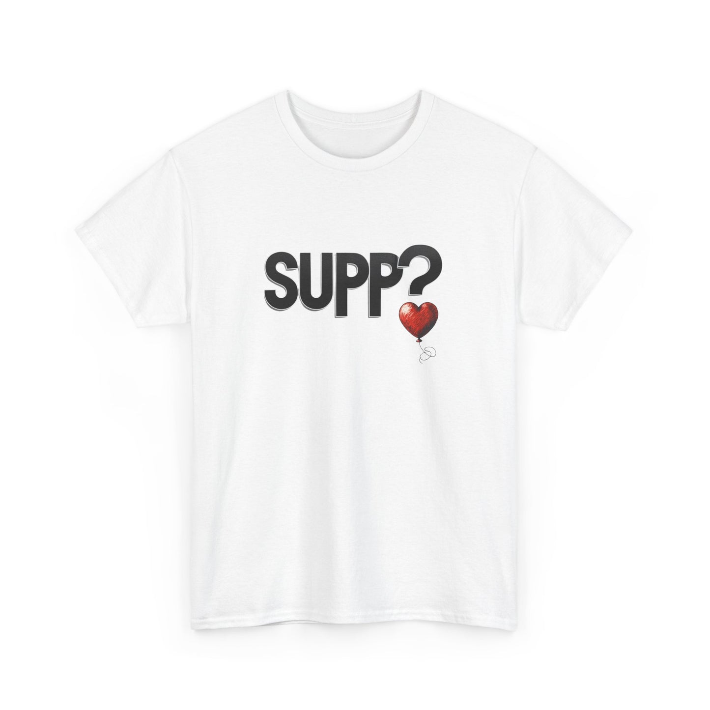 'Supp? Heart Balloon' Unisex Heavy Cotton Tee