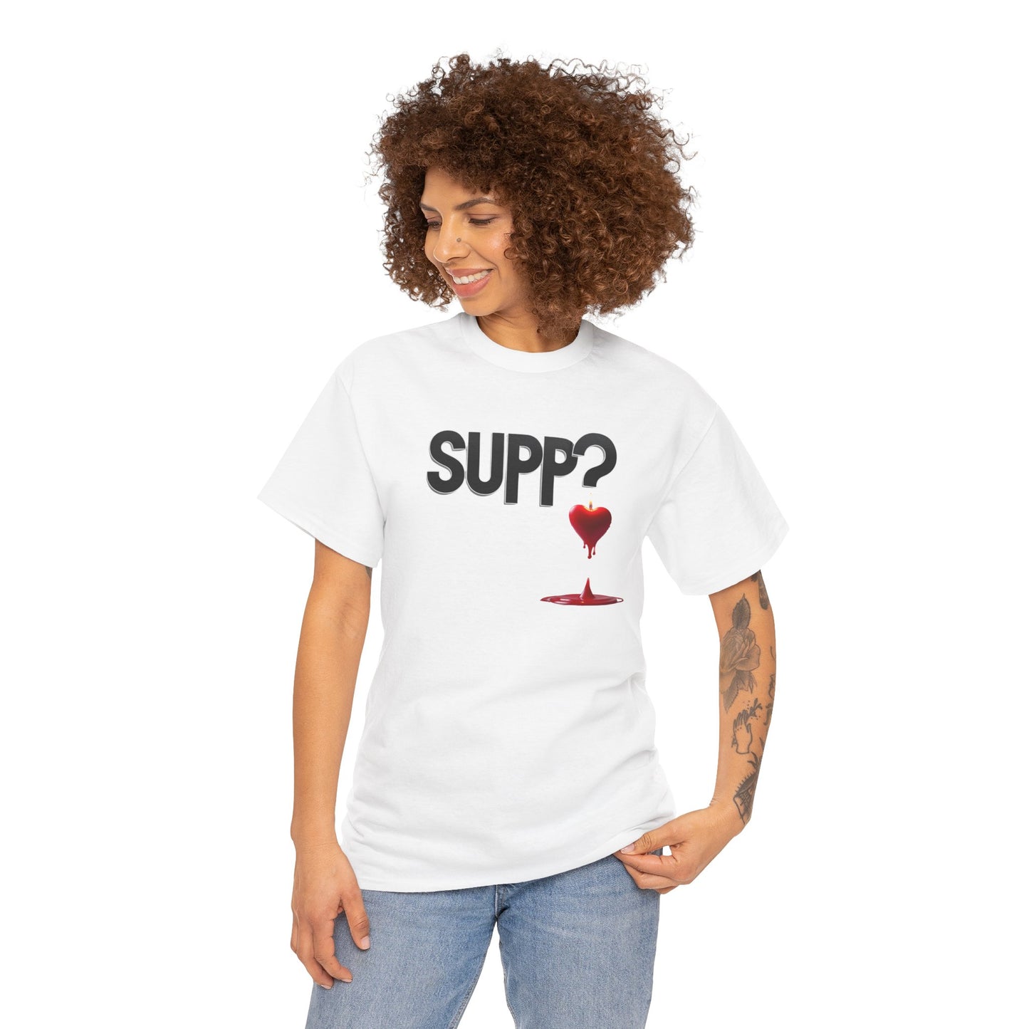 'Supp? Melting Heart' Unisex Heavy Cotton Tee