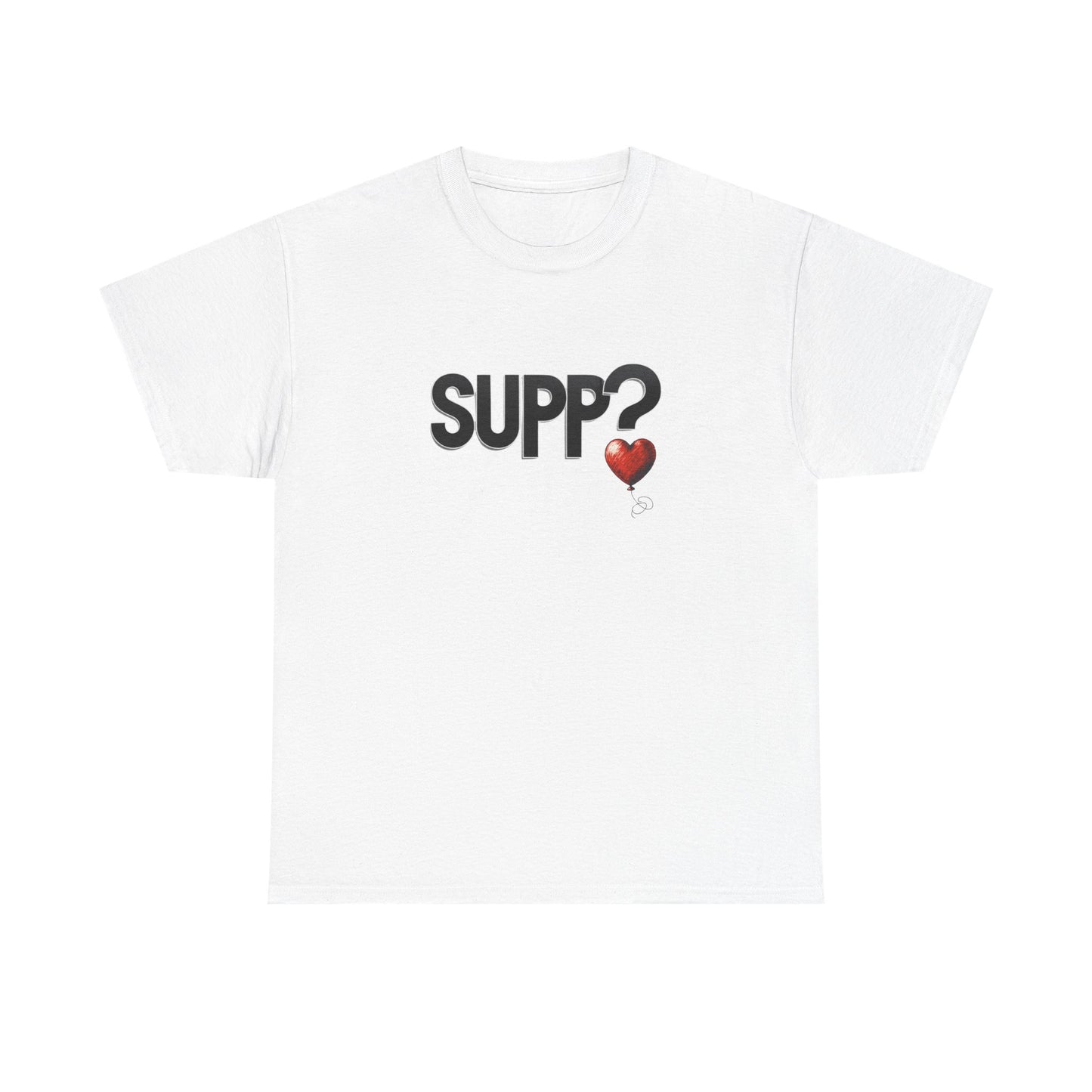 'Supp? Heart Balloon' Unisex Heavy Cotton Tee