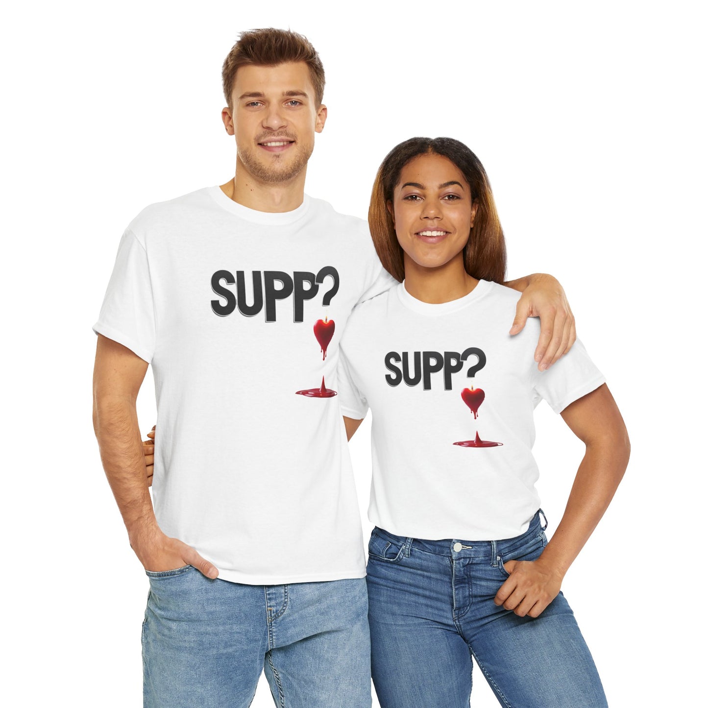 'Supp? Melting Heart' Unisex Heavy Cotton Tee