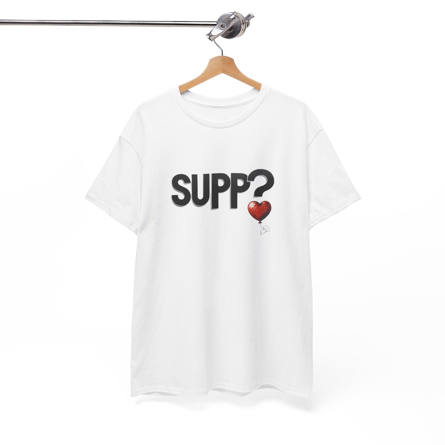 'Supp? Heart Balloon' Unisex Heavy Cotton Tee